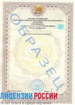Образец сертификата соответствия (приложение) Лесозаводск Сертификат ISO 22000