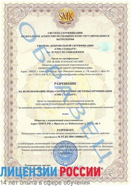 Образец разрешение Лесозаводск Сертификат ISO 50001